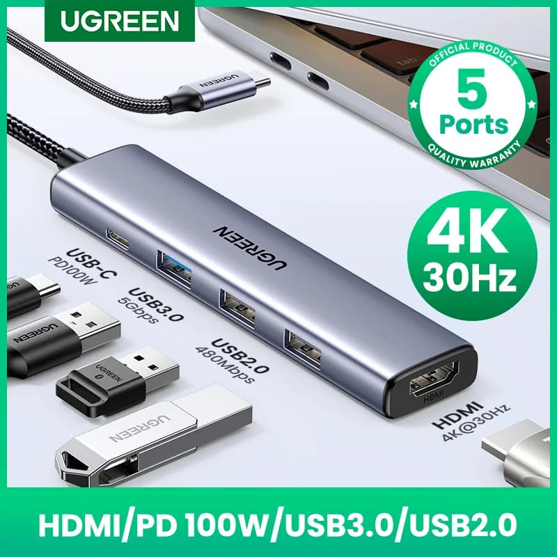 USB-C Hub s 4K HDMI, SD/TF a 100W PD