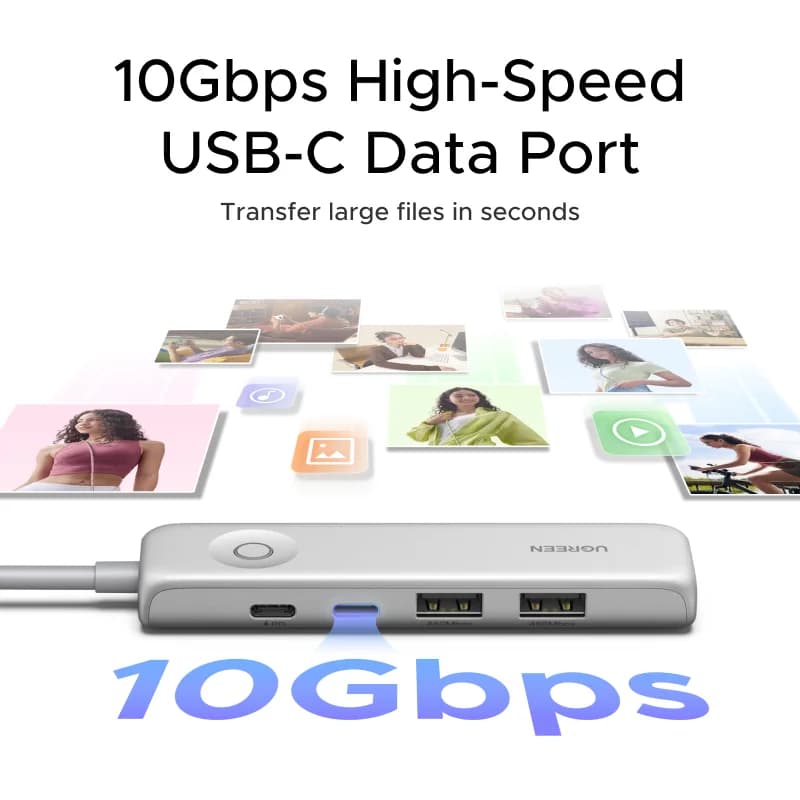 USB-C hub s HDMI 4K, prenosom dát 10Gbps a tlačidlom na uzamknutie obrazovky