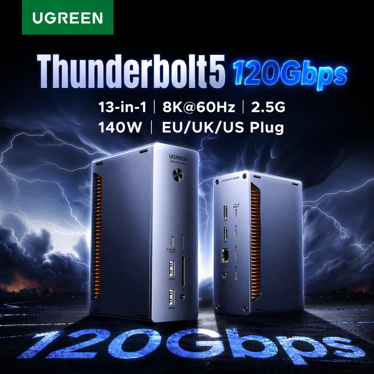 Dokovacia stanica Thunderbolt 5, 120Gbps, 8K