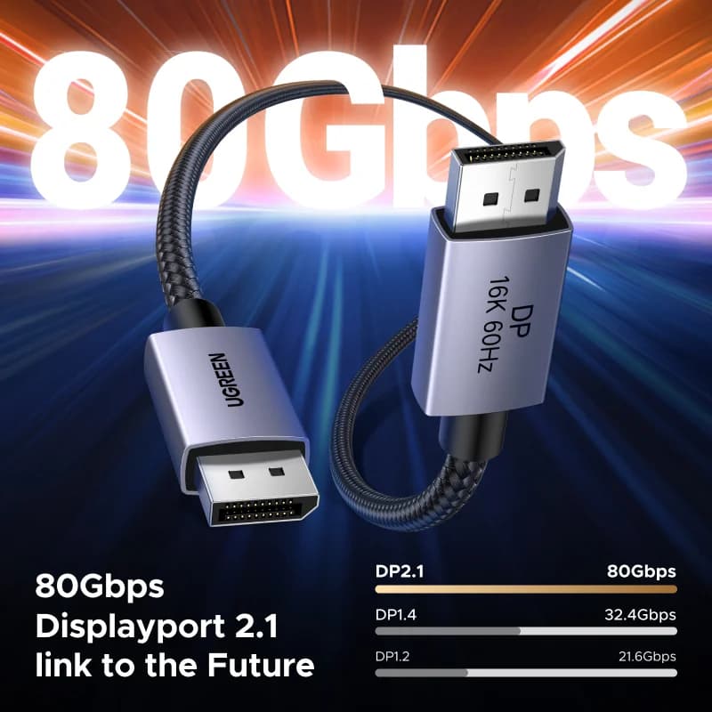 Kábel DisplayPort 2.1, podpora videa 8K 60Hz HDR