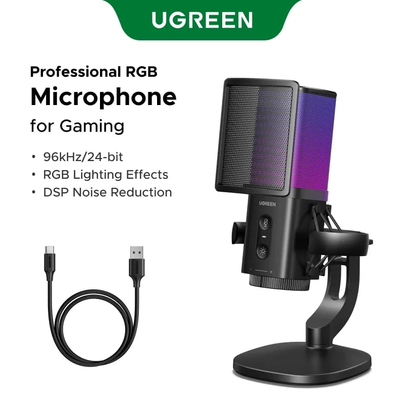 USB mikrofón s dotykovým stlmením a RGB osvetlením