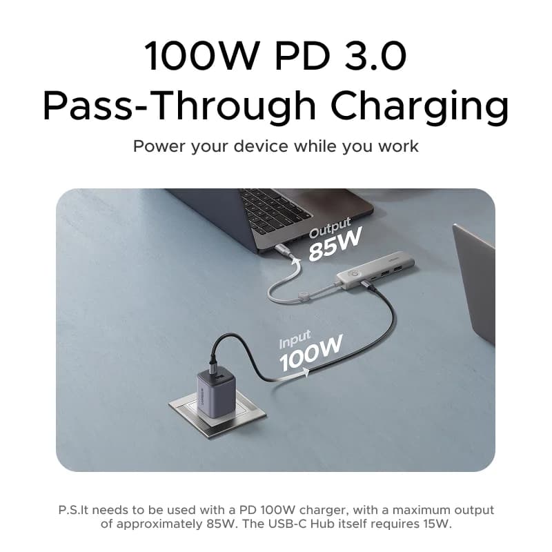 USB-C hub s HDMI 4K, prenosom dát 10Gbps a tlačidlom na uzamknutie obrazovky