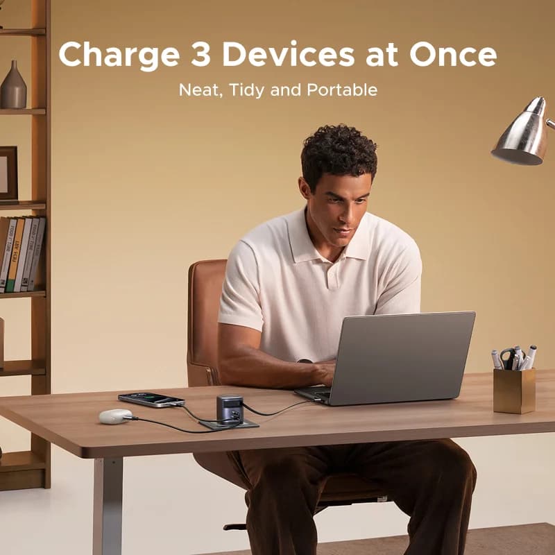 65W GaN nabíjačka s výsuvným USB-C káblom