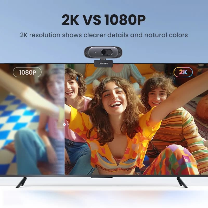 2K HD USB webcam s duálnymi mikrofónmi