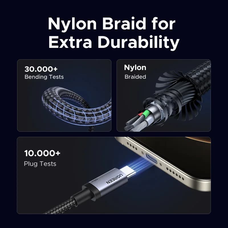 Kábel USB-C na USB-C, 60W PD rýchlonabíjanie