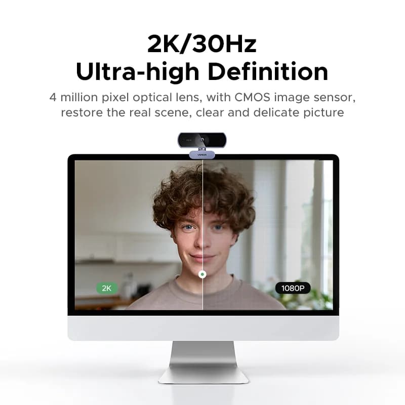 2K HD USB webová kamera s automatickou korekciou svetla