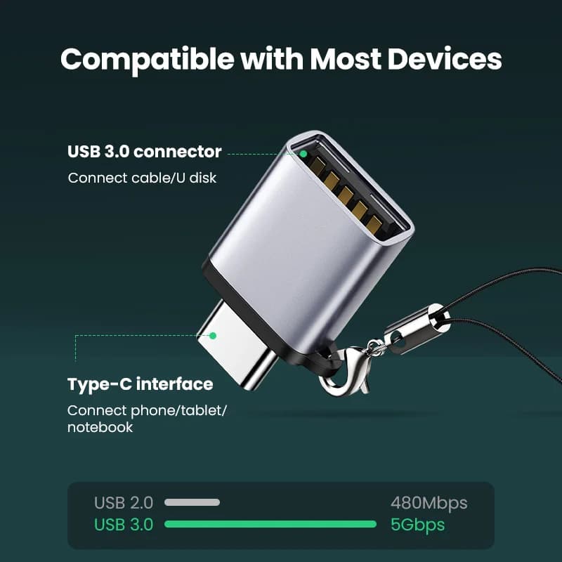 Adaptér z USB-C na USB 3.0, Thunderbolt 3 OTG